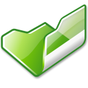 open, folder, green icon