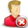red, user, delete icon