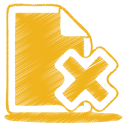 yellow document cross icon