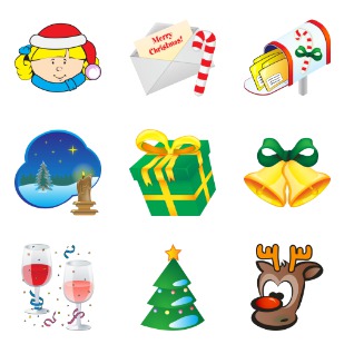 Standard Christmas icon sets preview
