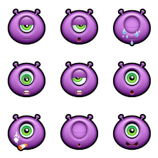 Purple Monsters icon sets preview