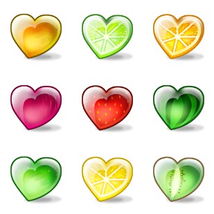 Fruity Hearts icon sets preview