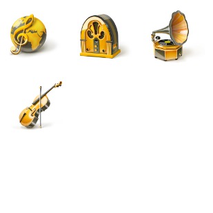 4 Music icon sets preview