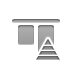 top, align, horizontal, pyramid icon