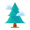 cloud, forest, tree, winter, plant icon