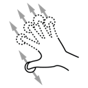 gestureworks, drag, n, finger icon