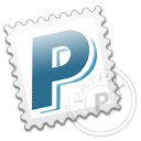 paypal, grey, postage, stamp icon