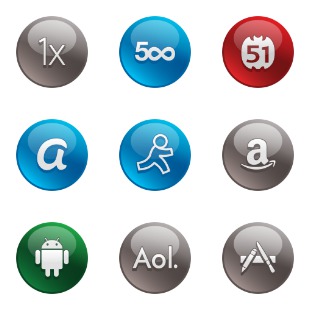 Glossy Social icon sets preview