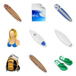 Surf icon sets preview