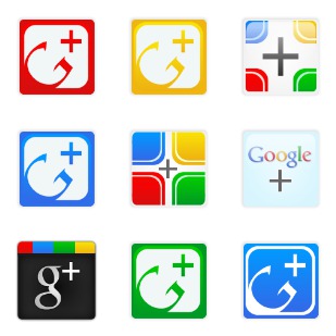 Google Plus icon sets preview