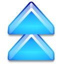 Action arrow blue double up icon