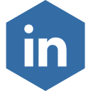 social, hexagon, linkedin, media icon