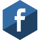 hexagon, social, facebook, gloss, media icon