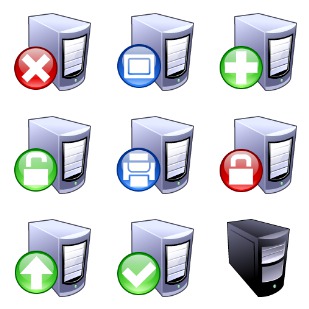 Servers icon sets preview