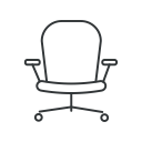 office chair, armchair, chair, office, desk chair, furniture, office supplies icon