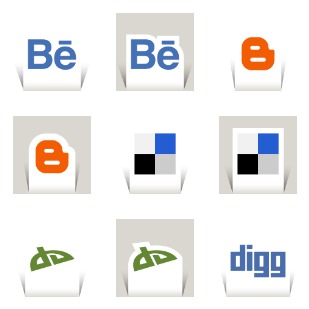 Paper Cut Social icon sets preview