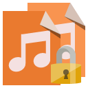 lock, audio, type, file icon