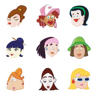 Avatar Girls icon sets preview