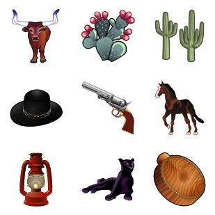 Wild West Vol. 2 icon sets preview