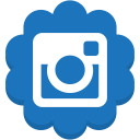 round, flower, media, social, instagram icon