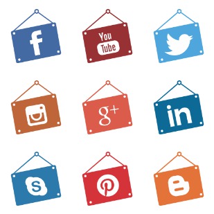 Pin social media pic icon sets preview