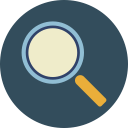 tool, glass, magnifier, search icon