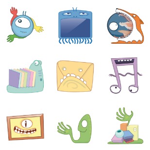 Monsters icon sets preview