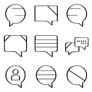 Text Message Bubbles Sketch ! icon sets preview