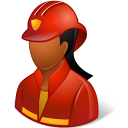 Occupations Firefighter Female Dark icon