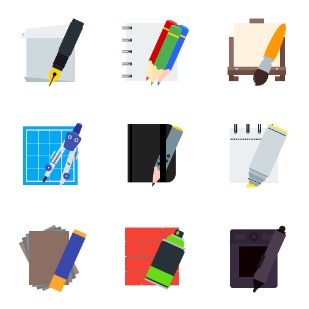 Art and design tools icon sets preview