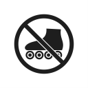 prohibiting sign, prohibition, interdiction, prohibition sign, roller skates, impossible, warning icon