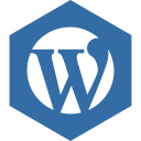 wordpress, media, social, hexagon icon