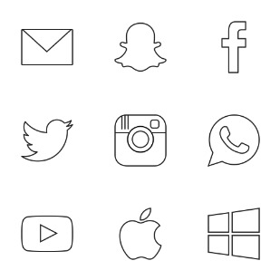 Social Media & Logos I Linear Black icon sets preview