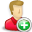 red, add, user icon
