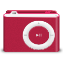red, shuffle icon