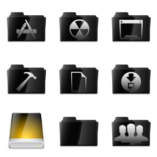 Black Glassy Set icon sets preview