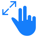 fingers, out, two, resize icon