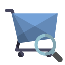 shoping, cart, zoom icon
