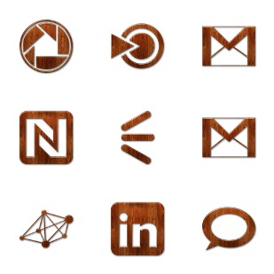 Glossy Waxed Wood icon sets preview