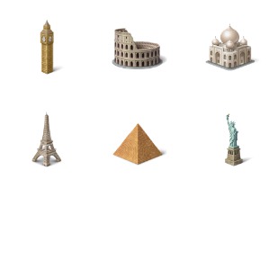 Tourism icon sets preview