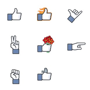 Facebook Likes icon sets preview