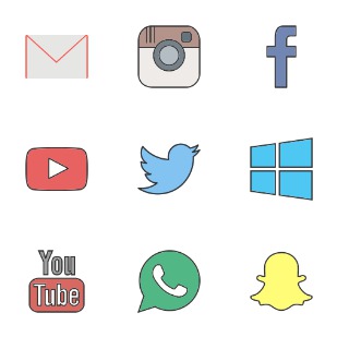 Social Media & Logos I Filled Line icon sets preview