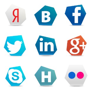 Hexagon Social media icon sets preview