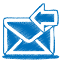 blue mail receive icon
