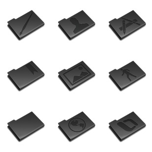 Pry Etched Black icon sets preview