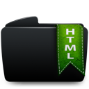 Black, Folder, Html icon