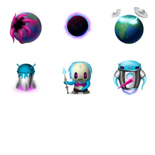 Space Invaders icon sets preview