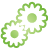 basic, gears, green icon