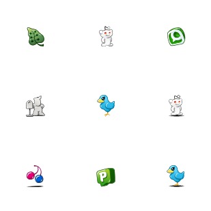Social charms icon sets preview