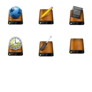 Wooden Drivers icon sets preview